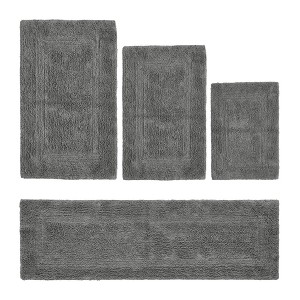 Lux Premium 100% Cotton Tufted Solid Reversible 4 Piece Bath Rug Set – Ultra-Soft, Water-Absorbent, Durable, Machine Washable Bathroom Rug - 1 of 4