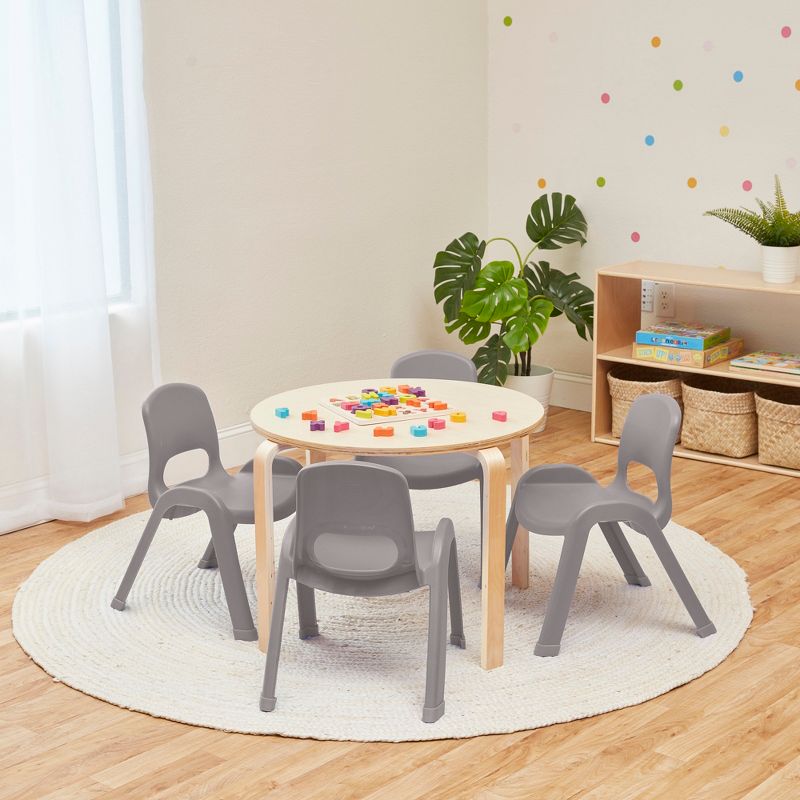 ECR4Kids SitRight Plastic Children’s Chair, Indoors and Outdoors, 11in Seat Height, 4-Pack, 6 of 13