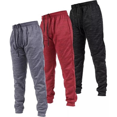 Ultra Performance Mens Joggers  Mens Marled Colored Athletic Bottoms With  Pockets Black/red/charcoal 4x 3 Pack : Target