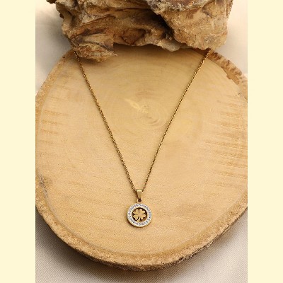 SOHI Women's California Gold The Clover Pendant Necklace