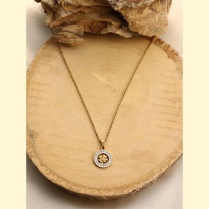 SOHI Women's California Gold The Clover Pendant Necklace - 1 of 4