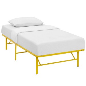 Modway Horizon Twin Bed Frame – Stainless Steel Platform in Bright Yellow Finish, Modern Youth or Guest Bedroom Accent - 1 of 4