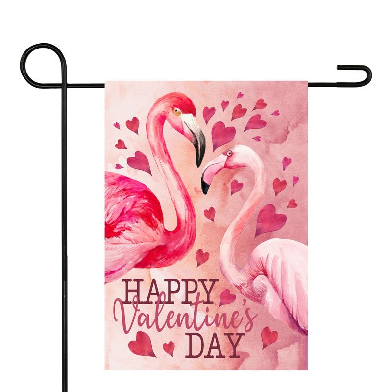 Northlight Happy Valentine's Day Flamingo Outdoor Garden Flag 18" x 12.5", 2 of 4