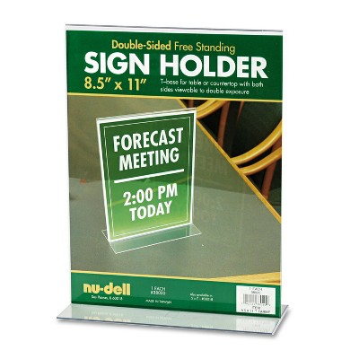 Nudell Acrylic Sign Holder 8 1/2 x 11 Clear 38020