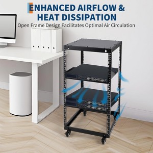 20U Open Frame Server Rack, 23"-40" Adjustable Depth, Wall Mount & Free Standing Network Rack , Holds All Your IT/AV Equipment Rack - 1 of 4