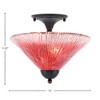 Toltec Lighting Any 2 - Light Flush Mount in  Black Copper with 12" Raspberry Crystal Shade - 2 of 2