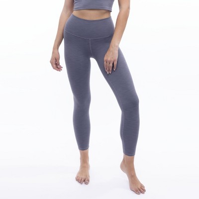 Rib 7/8 High Waisted Legging - Slate - LEZAT