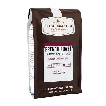 Fresh Roasted Coffee, French Roast Artisan Blend, Dark Roast Whole Bean - 2lb