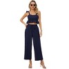 Women's Smocked Tank Top and High-Waist Lounge Pants Set Comfortable and Stylish Two-Piece Outfit - 2 of 4