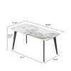 Modern Rectangular Dining Table for 6, Sintered Stone Top Kitchen Table, Curved Edge Table with Black Metal Legs-The Pop Home - 3 of 4