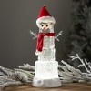 15"H Sullivans Christmas Lighted Block Snowman Shimmer, White-Red, Indoor Christmas Decor - 3 of 4