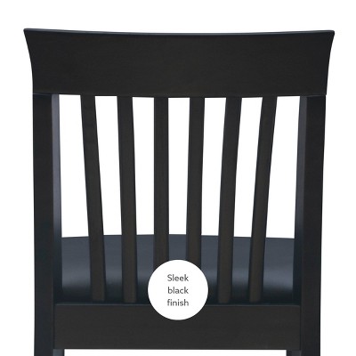 Torino Black Wood and Faux Leather Counter Stool, 24" Seat Height