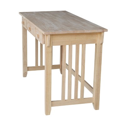 Solid Wood Mission Computer Desk with Drawer and Keyboard Tray