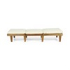 GDFStudio Alisa Outdoor Acacia Wood Armless Adjustable Chaise Lounges with Cushion (Set of 2) - 4 of 4