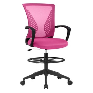 FDW Drafting Chair Tall Office Chair with Adjustable Height Breathable Mesh Back - 1 of 4