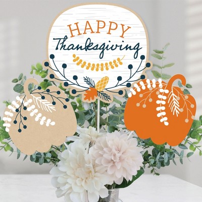 Big Dot of Happiness Happy Thanksgiving - Fall Harvest Party Beverage Tags - Acrylic Drink Markers - Set of 20