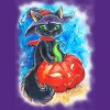 Women's Design By Humans halloween. the witch cat By POLINART Racerback Tank Top - 2 of 3