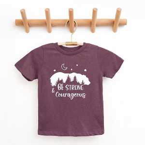 The Juniper Shop Be Strong And Courageous Bear Trees Toddler Short Sleeve Tee - 1 of 2