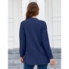 Cardigan Sweaters for Women Open Front Chunky Long Sleeve Cable Knit Cardigan Outwear with Pockets Longline Sweater Cardigan - Navy,M - 2 of 4