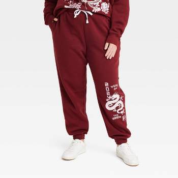 Women's Lunar New Year - Year Of The Dragon Graphic Jogger Pants - Red :  Target