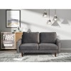Velvet Loveseat Mid-Century Modern Sofa Tufted Couch with Wooden Legs for Living Room - 3 of 4