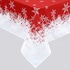 Classic Winter Snowflake Christmas Tablecloth,Winter Holiday Snowflake Print Xmas Easy Care Table Cloth Decoration Table Cover - 4 of 4