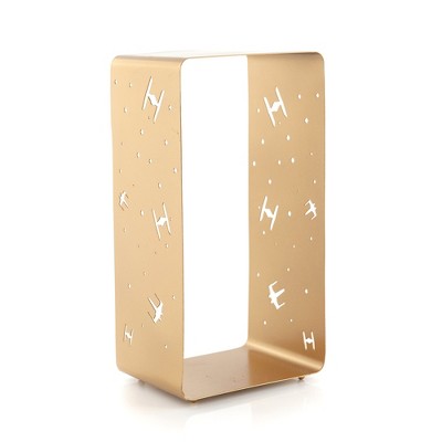 Seven20 Star Wars Gold Stamped Lantern | X-Wing & TIE Fighter Battle | 11.5 Inches Tall