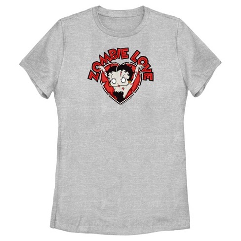 Women's Betty Boop Halloween Zombie Love Heart T-Shirt - image 1 of 4