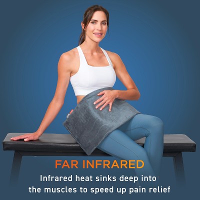 Iron Gray Extra-Large Infrared Heating Pad for Neck and Shoulder