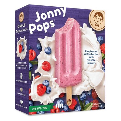 JonnyPops Raspberries Blueberries & Cream Frozen Fruit Bars - 4pk/8.25oz