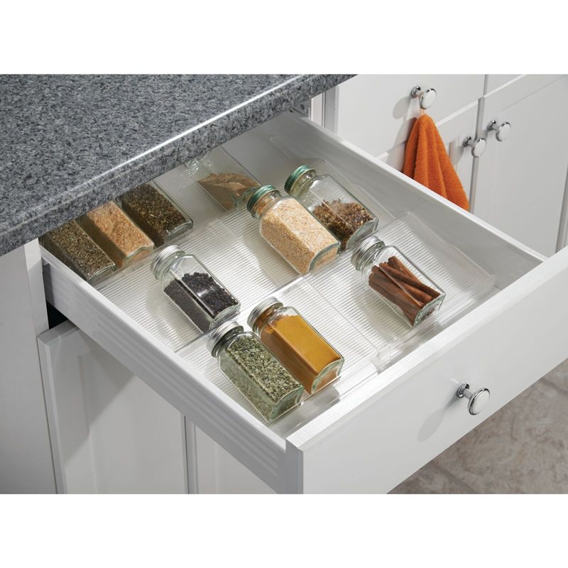 mDesign Expandable Plastic Spice Rack Kitchen Drawer Organizer, 3 Tiers, 3 of 9