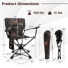 Costway 360° Swivel Hunting Chair with Mesh Cup Holder & Storage Pockets Cozy Backrest Blue/Camo - 3 of 4