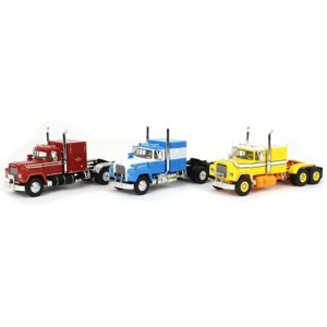 First Gear DCP 1/64 Red, Blue & Yellow Mack R Model with Sleeper Bunk Trio Set - Ages 14+ 60-1250 - 1 of 4