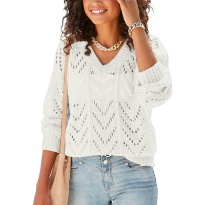 Women's Open Knit Sweater - LASCANA