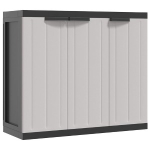 vidaXL Outdoor Storage Cabinet Gray and Black Polypropylene Medium - 1 of 4