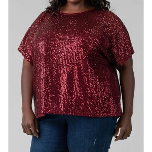 Women's SEQUIN TOP - mat fashion 0X/1X - 1 of 4