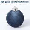 Orieon 25PCS Sparkling Velvet Christmas Ornaments, 2.36 Inch Shatterproof Ball Decorations for Xmas Tree, Holiday Party & Home Decor, Blue - 3 of 4