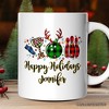 Bowling Buffalo Plaid Christmas Mug, Ball Pins and Trophy (Non-Custom Only)| OrnamentallyYou - 4 of 4