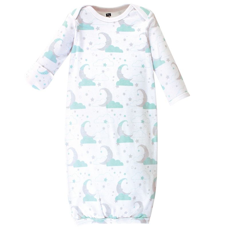 Hudson Baby Infant Boy Cotton Long-Sleeve Gowns 3pk, Alarm Clock, 4 of 6