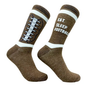 Crazy Dog T-Shirts Men's Eat Sleep Football Socks Funny Pigskin Gridiron Lovers Footwear - 1 of 4