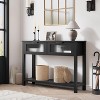 Entryway Table, Wood Console Table with 2 Glass Drawers, 2-Tier Sofa Table with Storage for Living Room and Foyer, Stylish Entryway Furniture - 3 of 4