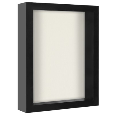 Americanflat 8x10 Shadow Box Frame with Soft Linen Back - Composite Wood with Shatter Resistant Glass for Wall and Tabletop