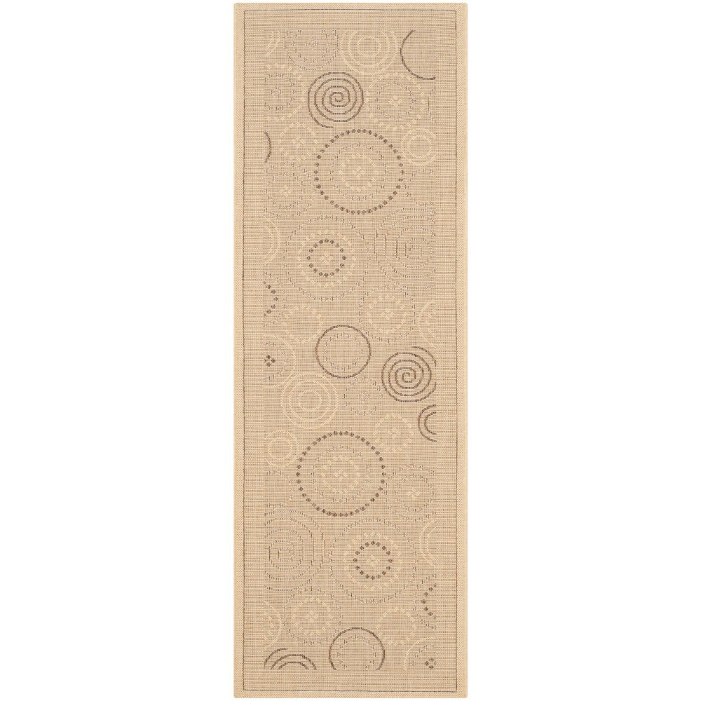 2'3inX10' Runner Cannes Patio Rug Brown/Natural - Safavieh