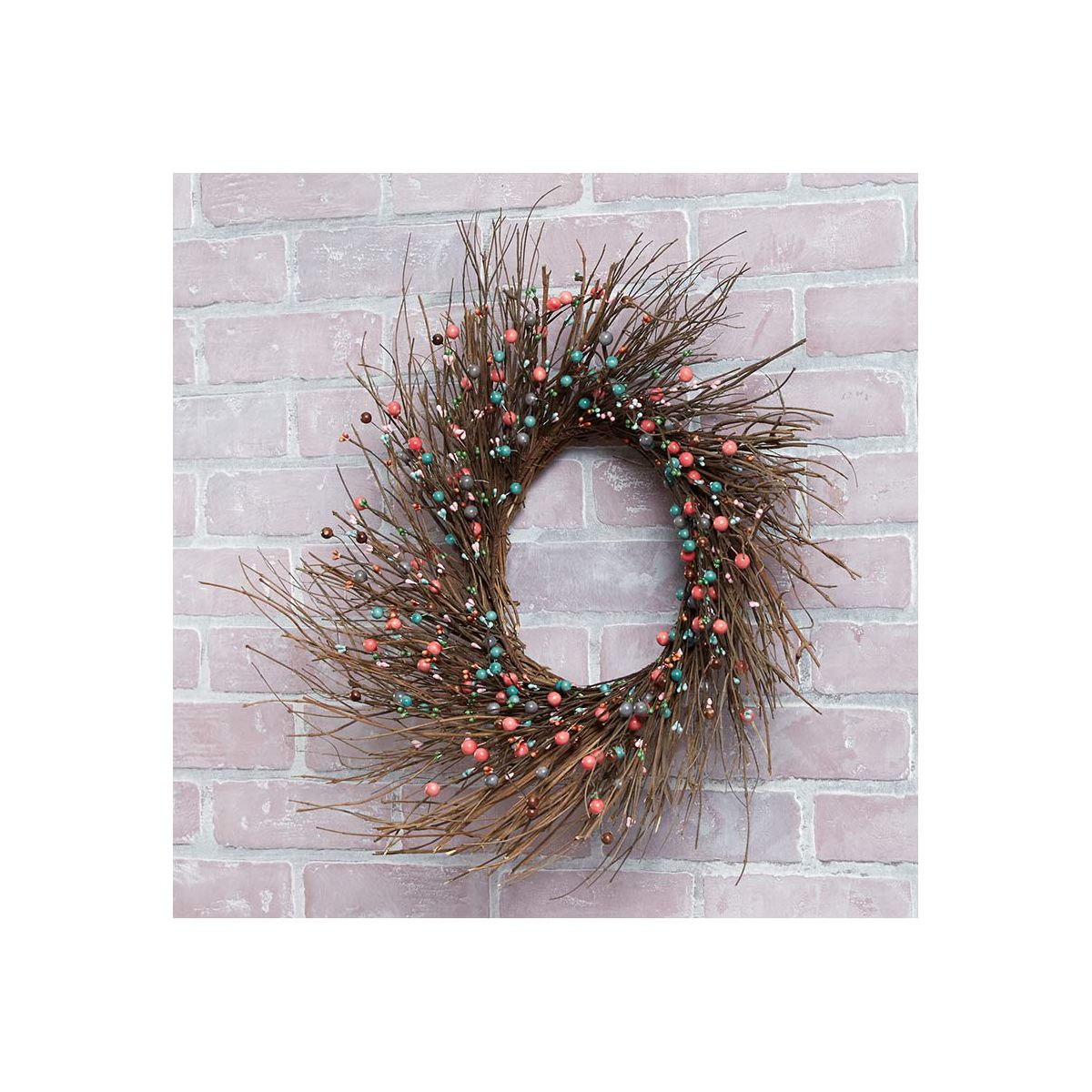 The Lakeside Collection Colorful Country Berry Wreath, Garland or LED Candle - - thumbnail 3