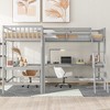 Twin Size L-Shaped Loft Bed with Ladder and 2 Built-in L-Shaped Desks - 2 of 4