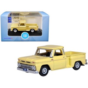 1965 Chevrolet C10 Stepside Pickup Truck Yellow 1/87 (HO) Scale Diecast Model Car by Oxford Diecast - 1 of 4