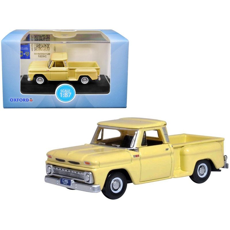 1965 Chevrolet C10 Stepside Pickup Truck Yellow 1/87 (HO) Scale Diecast Model Car by Oxford Diecast, 1 of 5