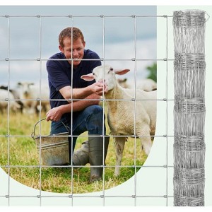 Farm Fence, 4Ft X 164Ft Heavy Cattle Fence, Galvanized Wire Fencing, Metal Fence Rolls for Hogs, Sheep, Goats, Deer, Dogs and Chicken, Yard Garden - 1 of 4