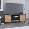 NicBex TV Stands for 55 inch TV,Modern Entertainment Center with 3 Shelves,TV Console for Living Room, Bedroom, Home,Black/Pine - 2 of 4