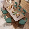 Dining Chairs Set of 4, Linen Mid Century Modern Dining Chairs with Curved Backrestand Wood Legs, Upholstered Dining RoomChairs - 3 of 4